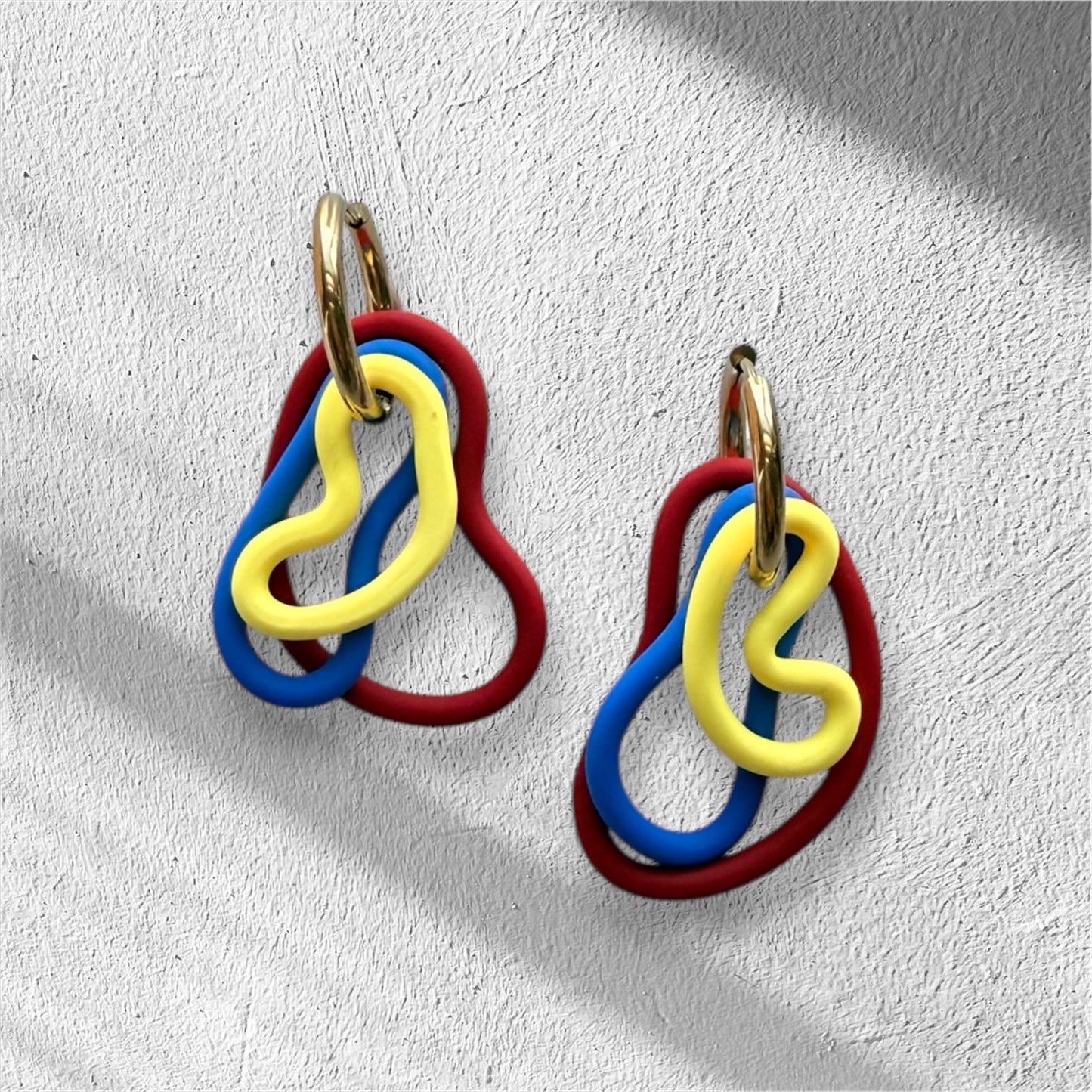 Venezuela Cascade Charms Hoops-Clay Earrings