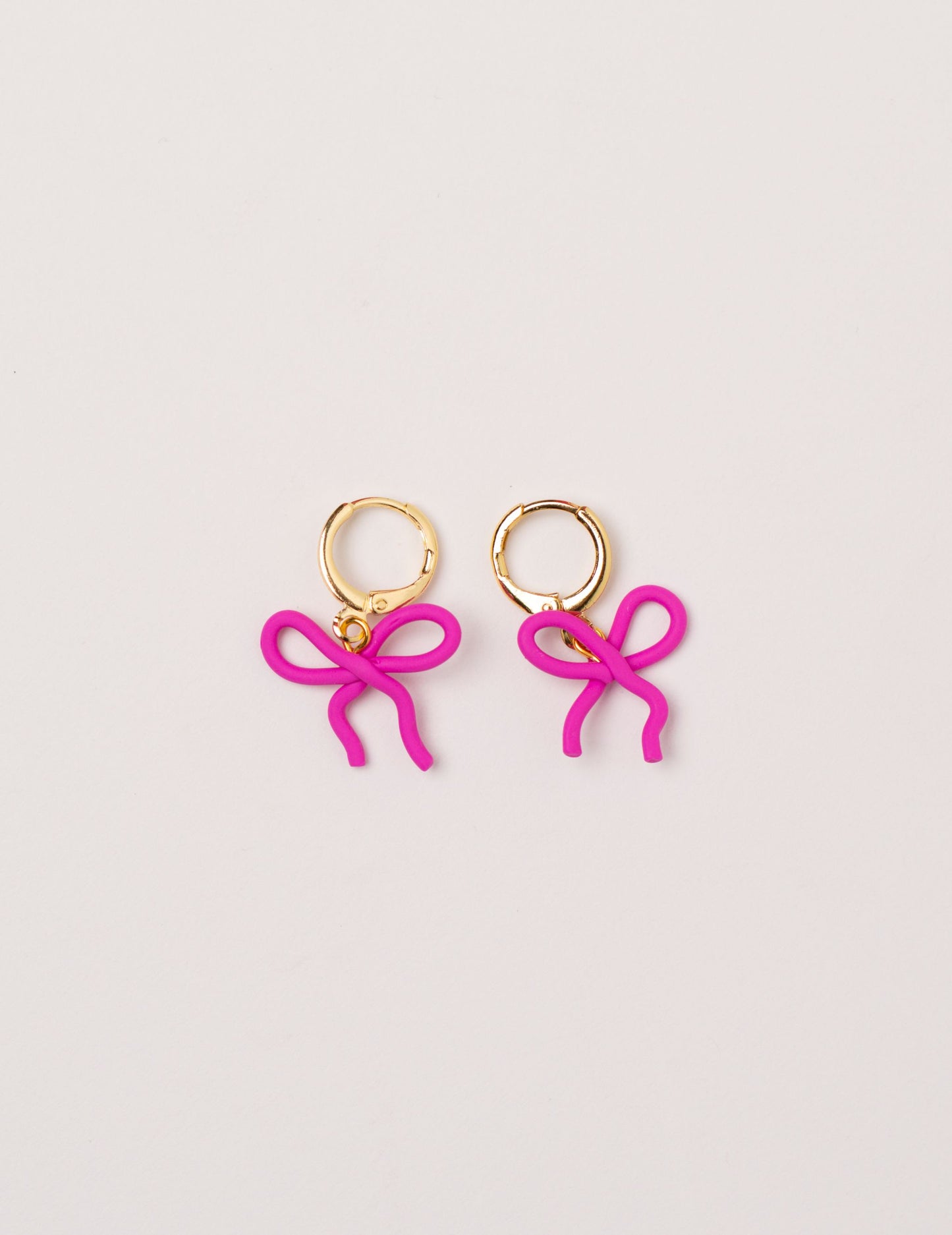 Wavy Bow Clay Earrings