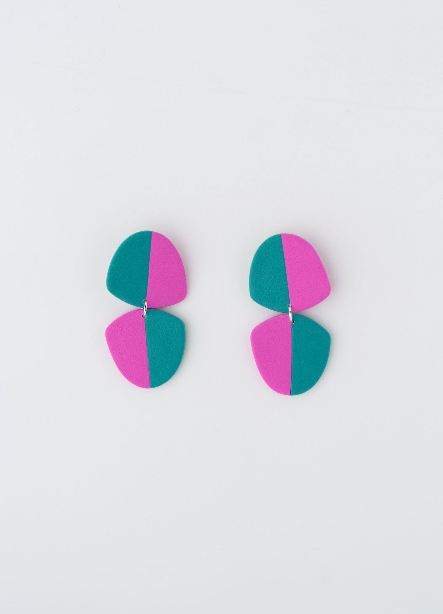 Asymmetric Colors Clay Earrings