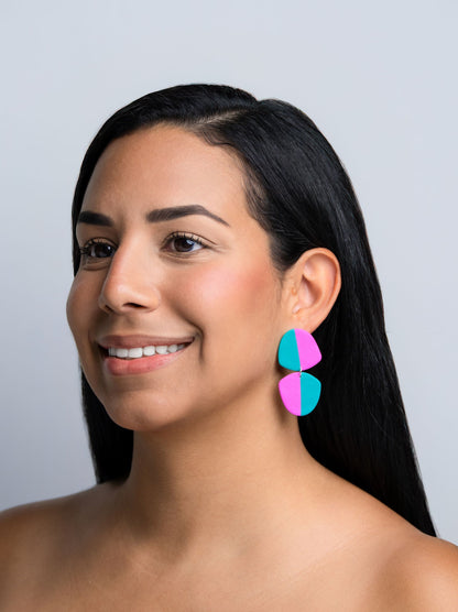 Asymmetric Colors Clay Earrings