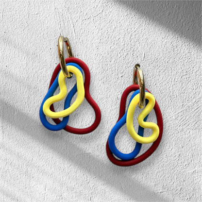 Venezuela Cascade Charms Hoops-Clay Earrings