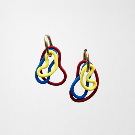 Venezuela Cascade Charms Hoops-Clay Earrings