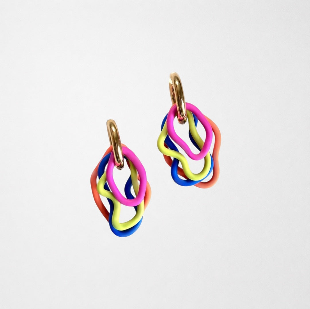 Cascade Charms Hoops-Clay Earrings