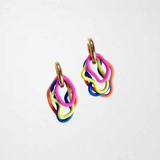 Cascade Charms Hoops-Clay Earrings