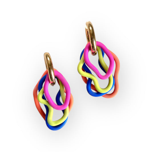 Cascade Charms Hoops-Clay Earrings