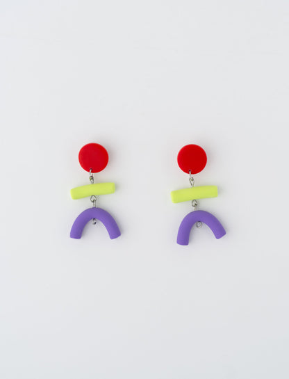 Stick Figure Clay Earrings
