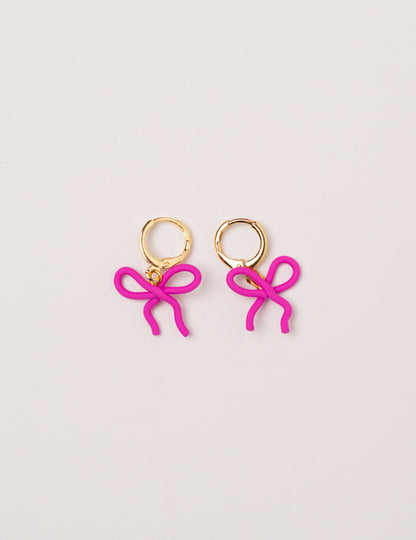 Wavy Bow Clay Earrings