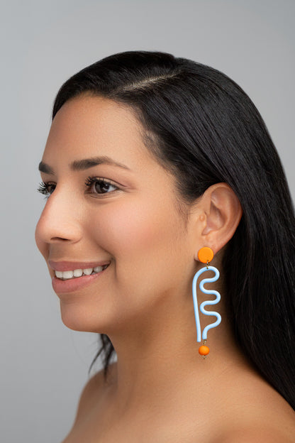 Abstract People Clay Earrings