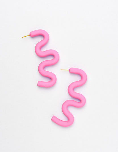 Chunky Snake Clay Earrings